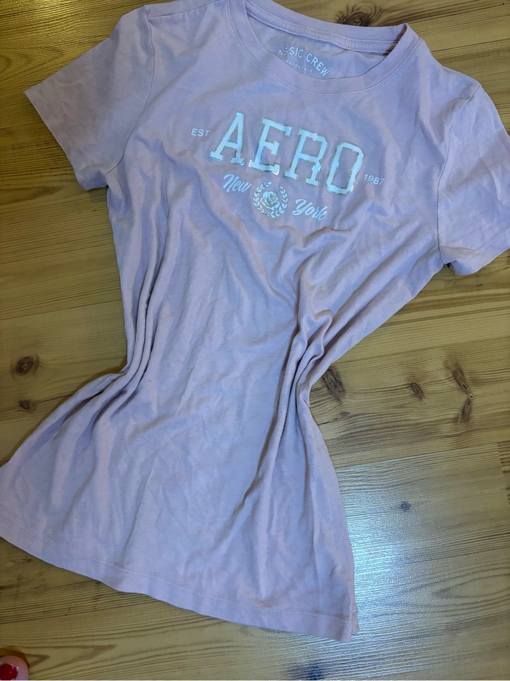 Aeropostale Pale Pink 'AERO New York' Short Sleeve Tee